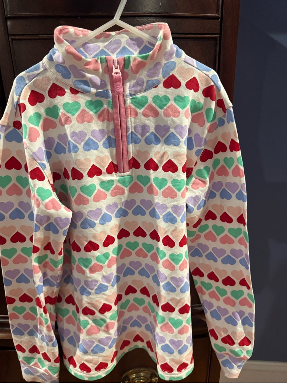 Girls' Multi-Color Heart Print Pullover Top